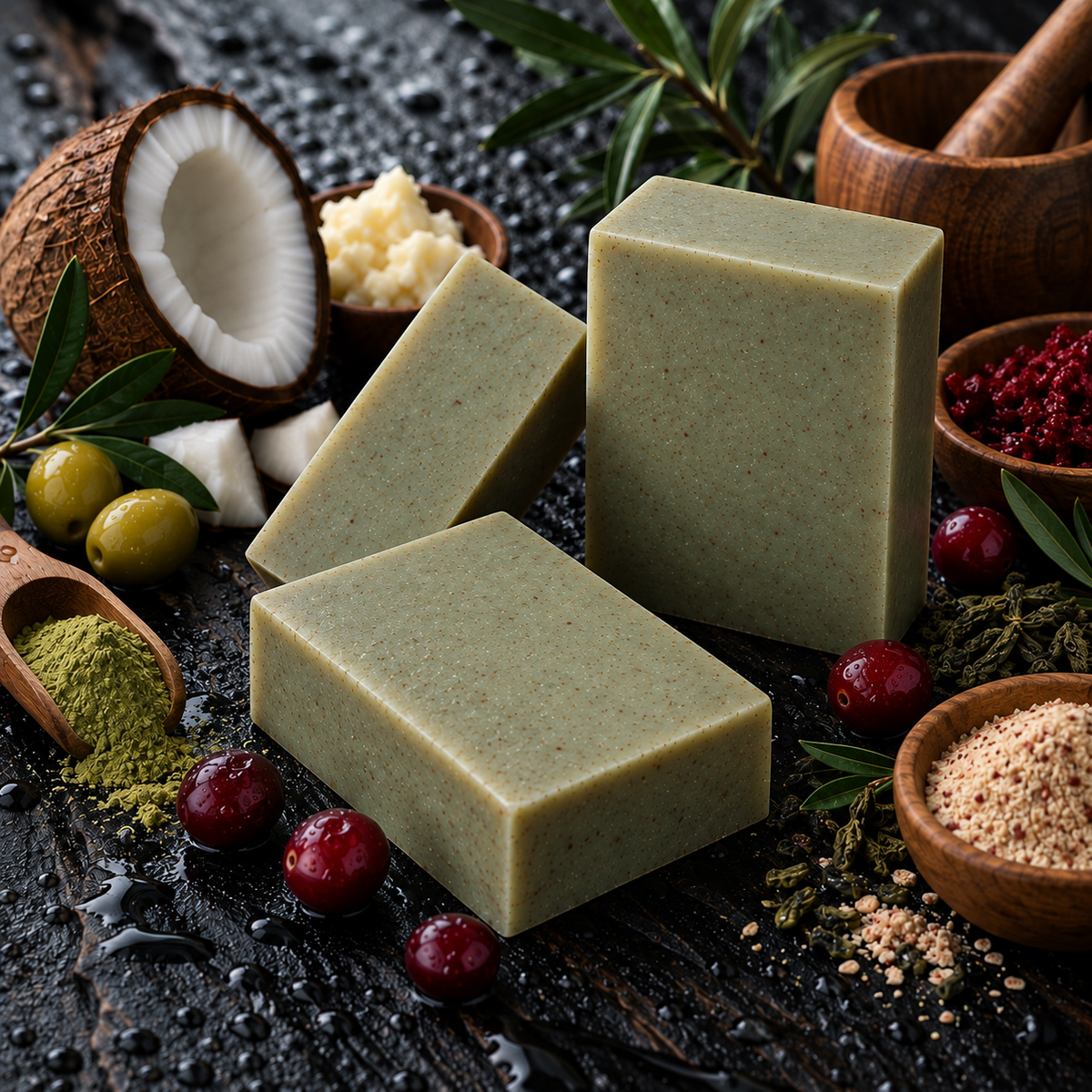 Mae Luna Garden Green Tea Scrub bar soap product photo