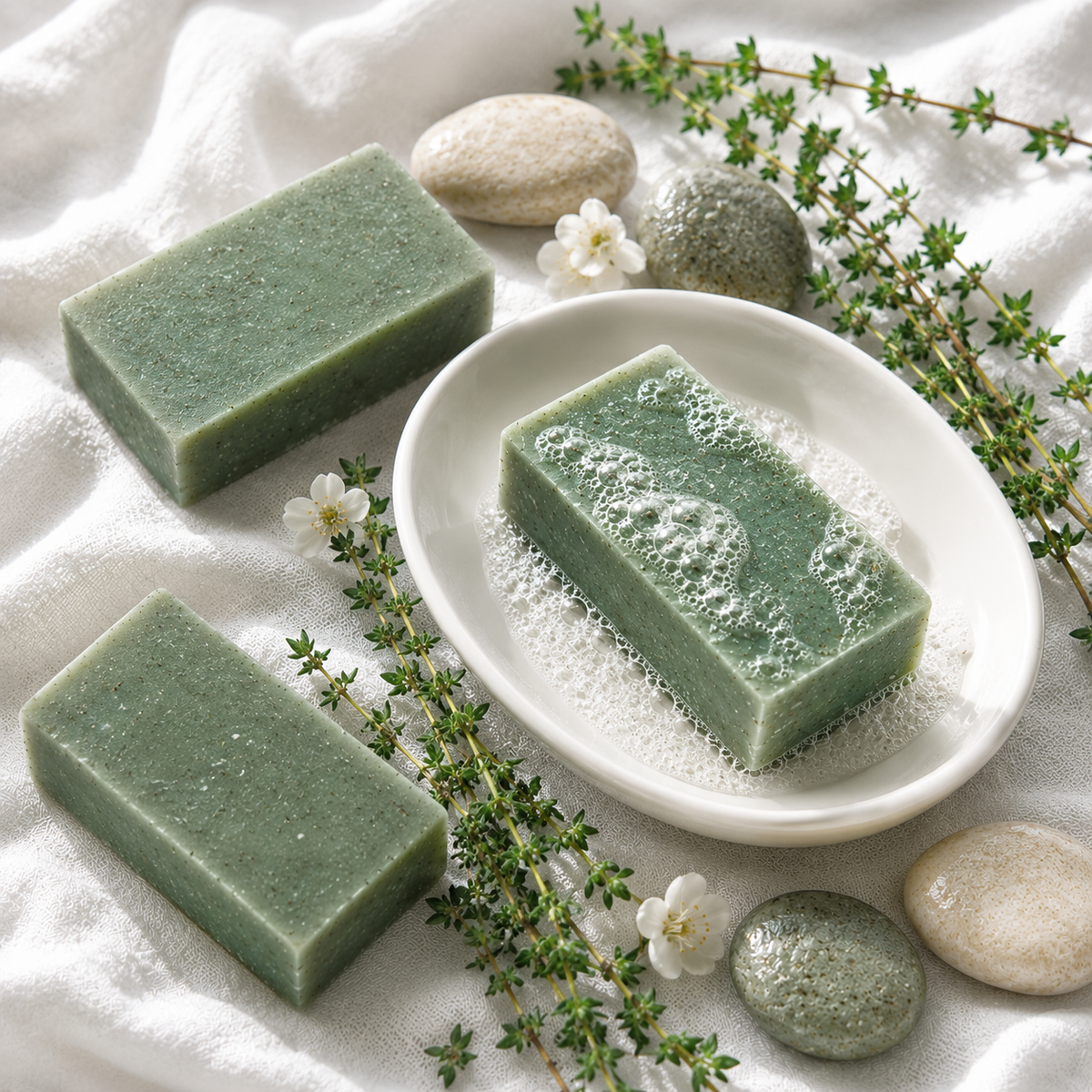 Mae Luna Thyme Garden botanical bar soap product photo