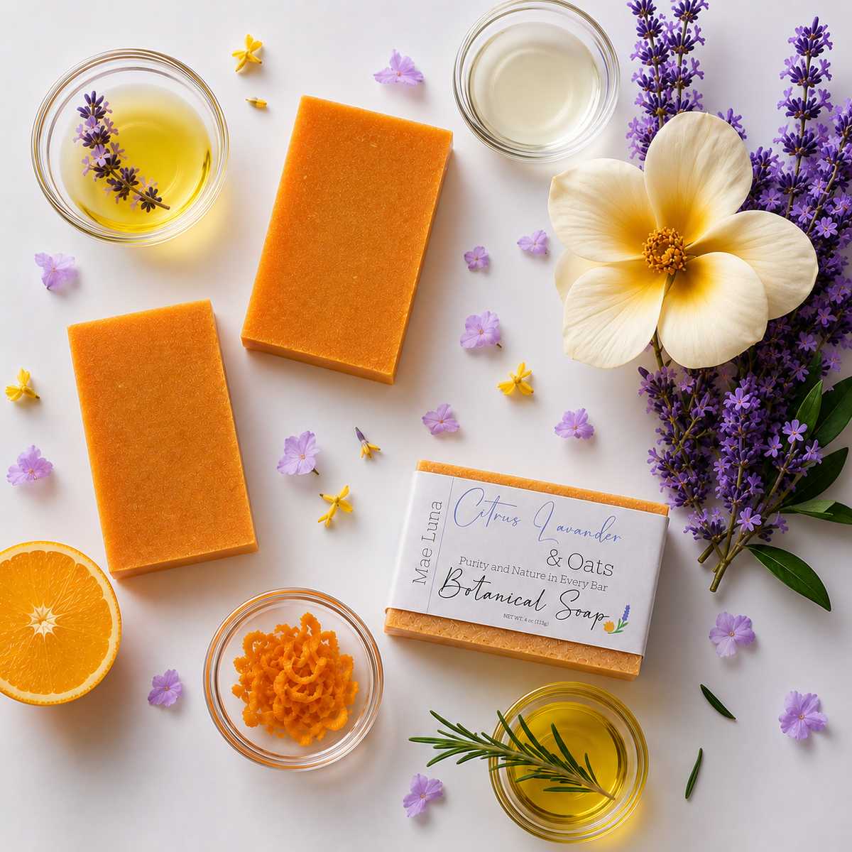 Mae Luna Citrus Lavender botanical bar soap product photo