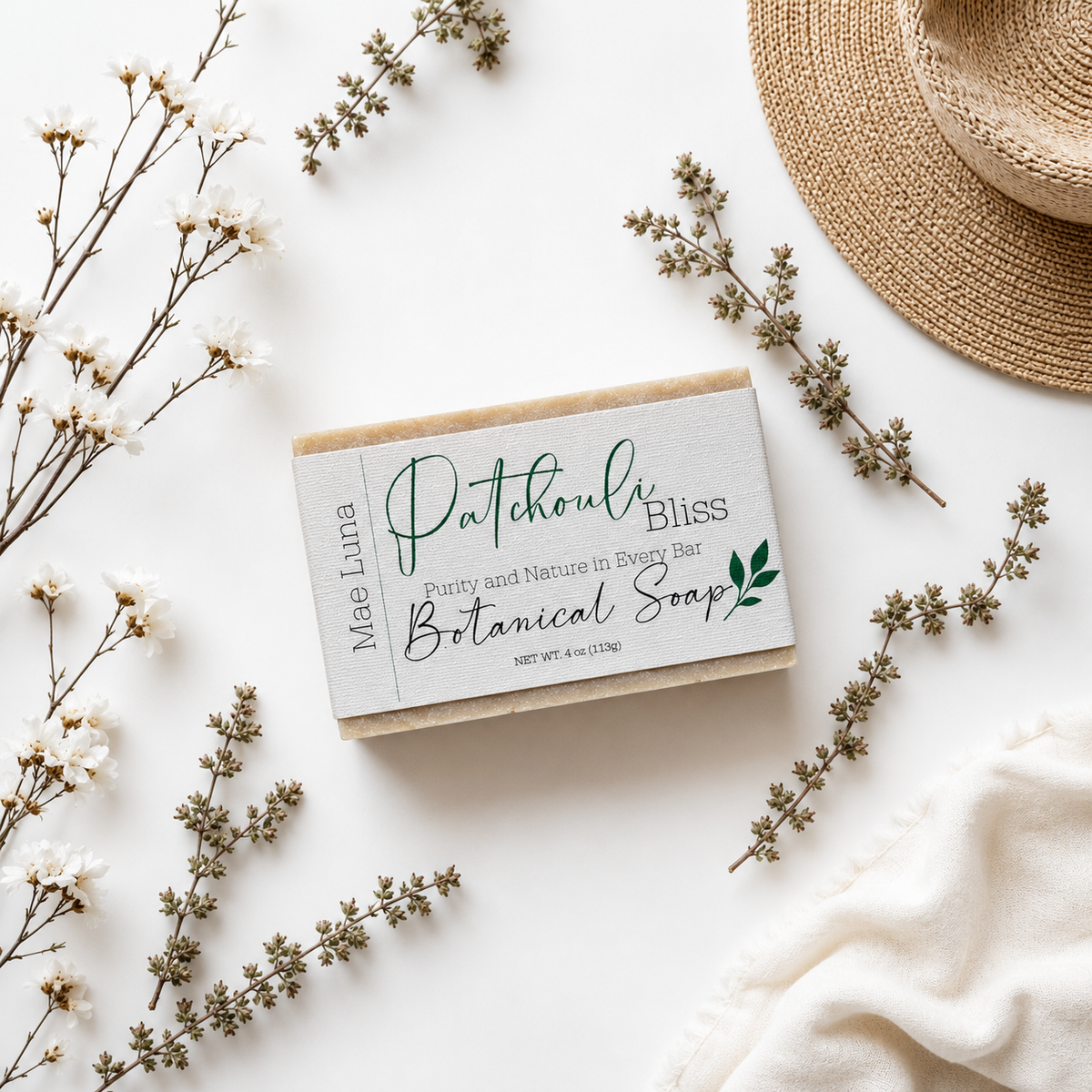 Mae Luna Patchouli Bliss botanical bar soap product photo