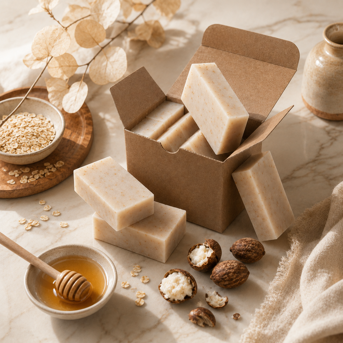 Mae Luna Shea Honey and Oats unscented bar soap product photo