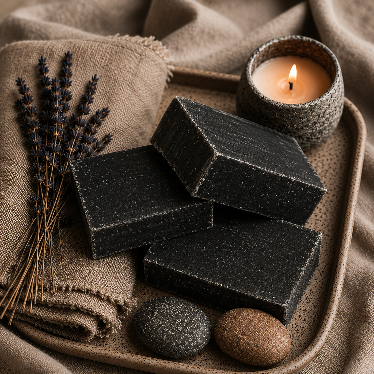 Mae Luna Black Tea Tree botanical bar soap product photo