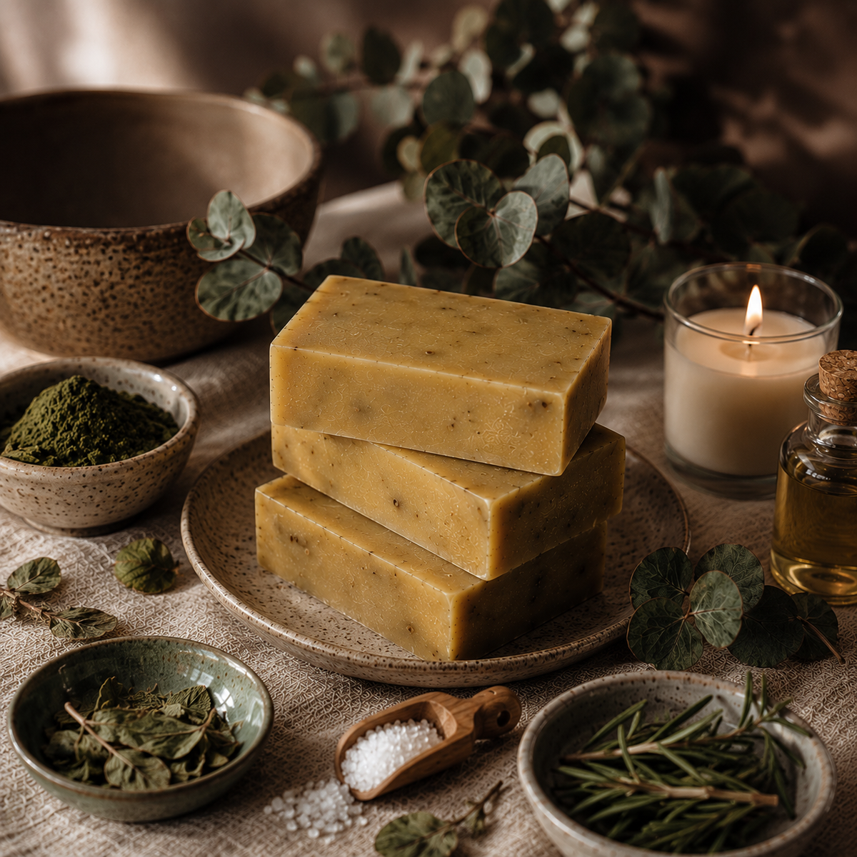 Mae Luna Peppermint Leaf cooling bar soap product photo