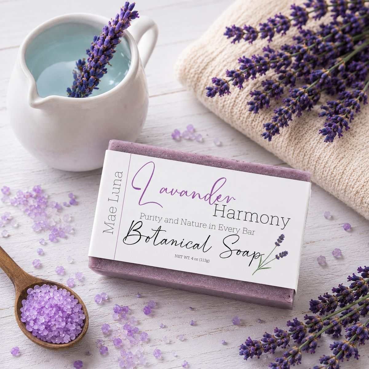 Mae Luna Lavender Harmony botanical bar soap product photo
