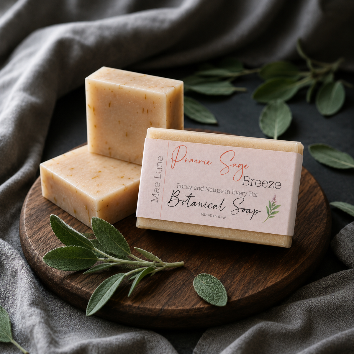 Mae Luna Prairie Sage botanical bar soap product photo