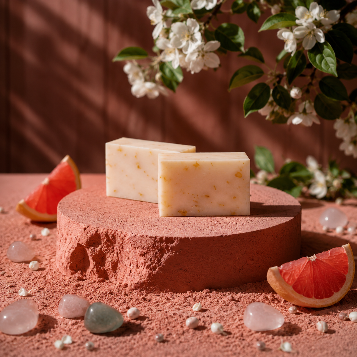 Mae Luna Pink Grapefruit botanical bar soap product photo