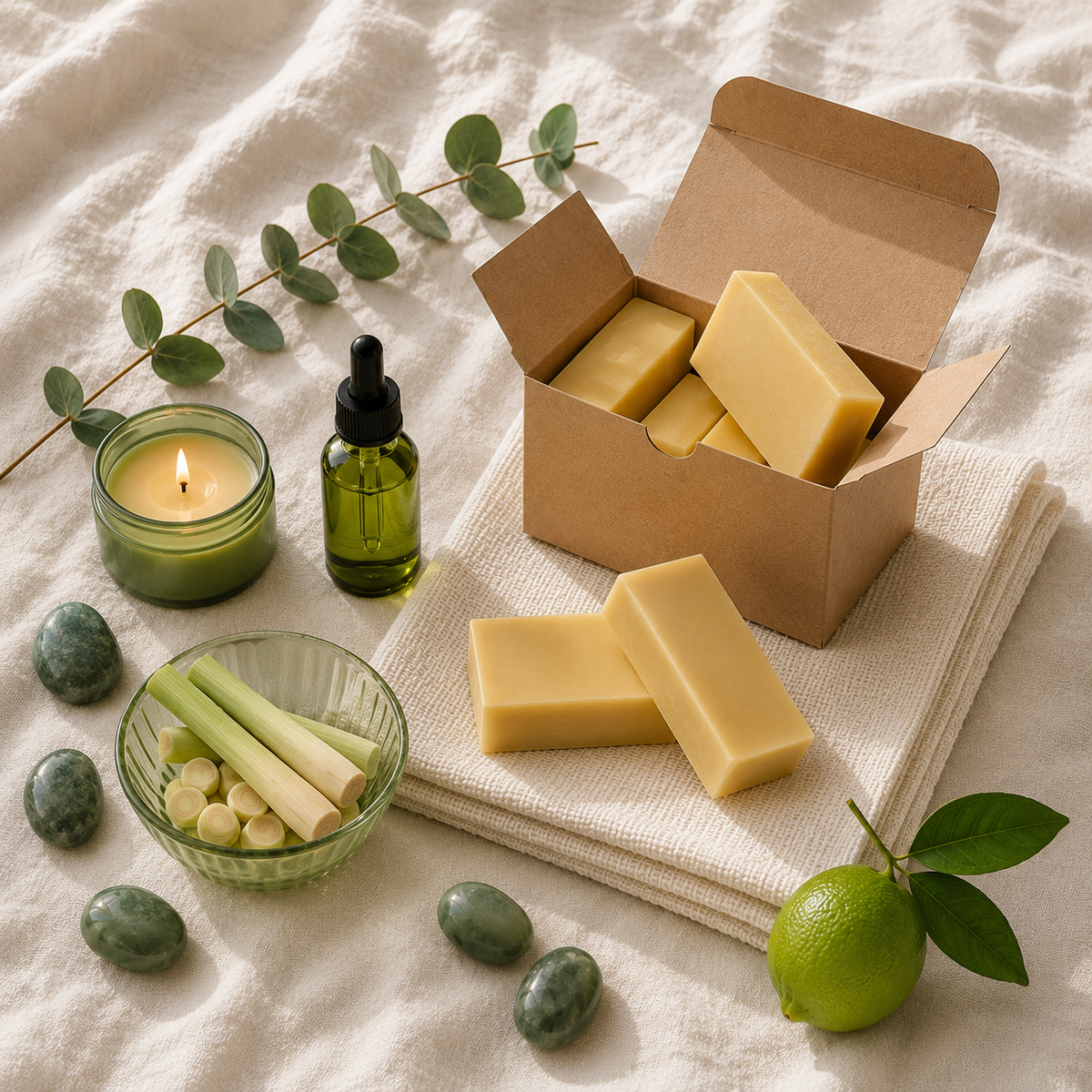 Mae Luna Lemongrass Tea botanical bar soap product photo