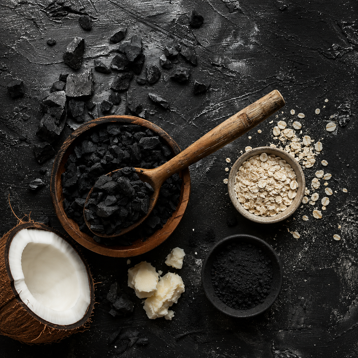 Mae Luna Activated Charcoal fragrance-free bar soap product photo