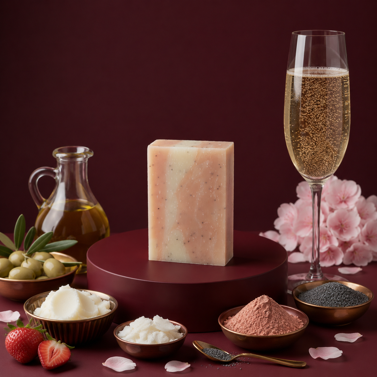Mae Luna Strawberries and Champagne bar soap product photo